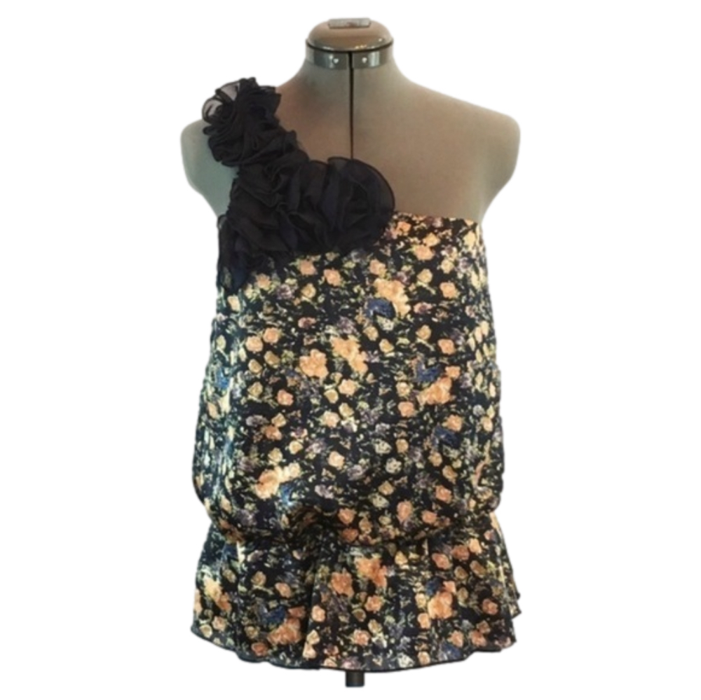 FOREVER 21 One Shoulder Floral Print Top. Size L, NWT!